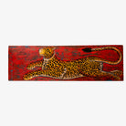 White background image of a Arbuda hand painted wall panel featuring a vivid Indian tiger on reclaimed teak wood—an expressive tiger wall decoration and artisan-crafted tribute to Indian wildlife.