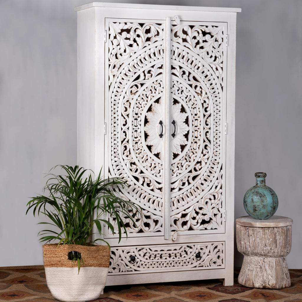Chilika, carved indian-style cupboard