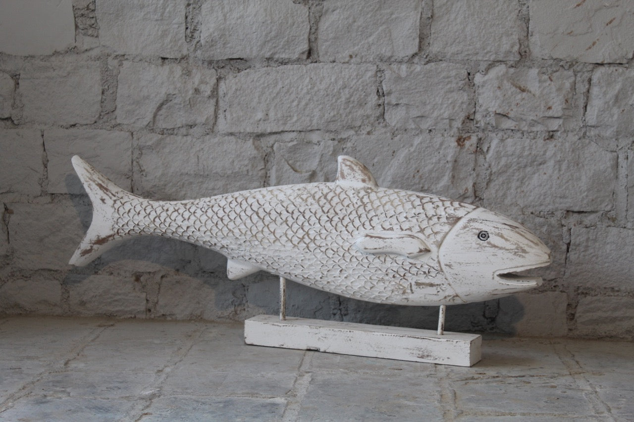 Phank, carved white decorative fish