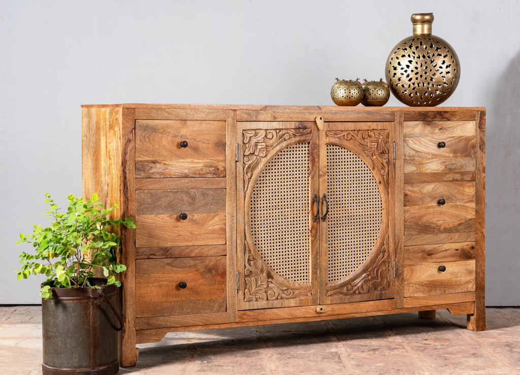 Randhir brown, vintage wooden sideboard