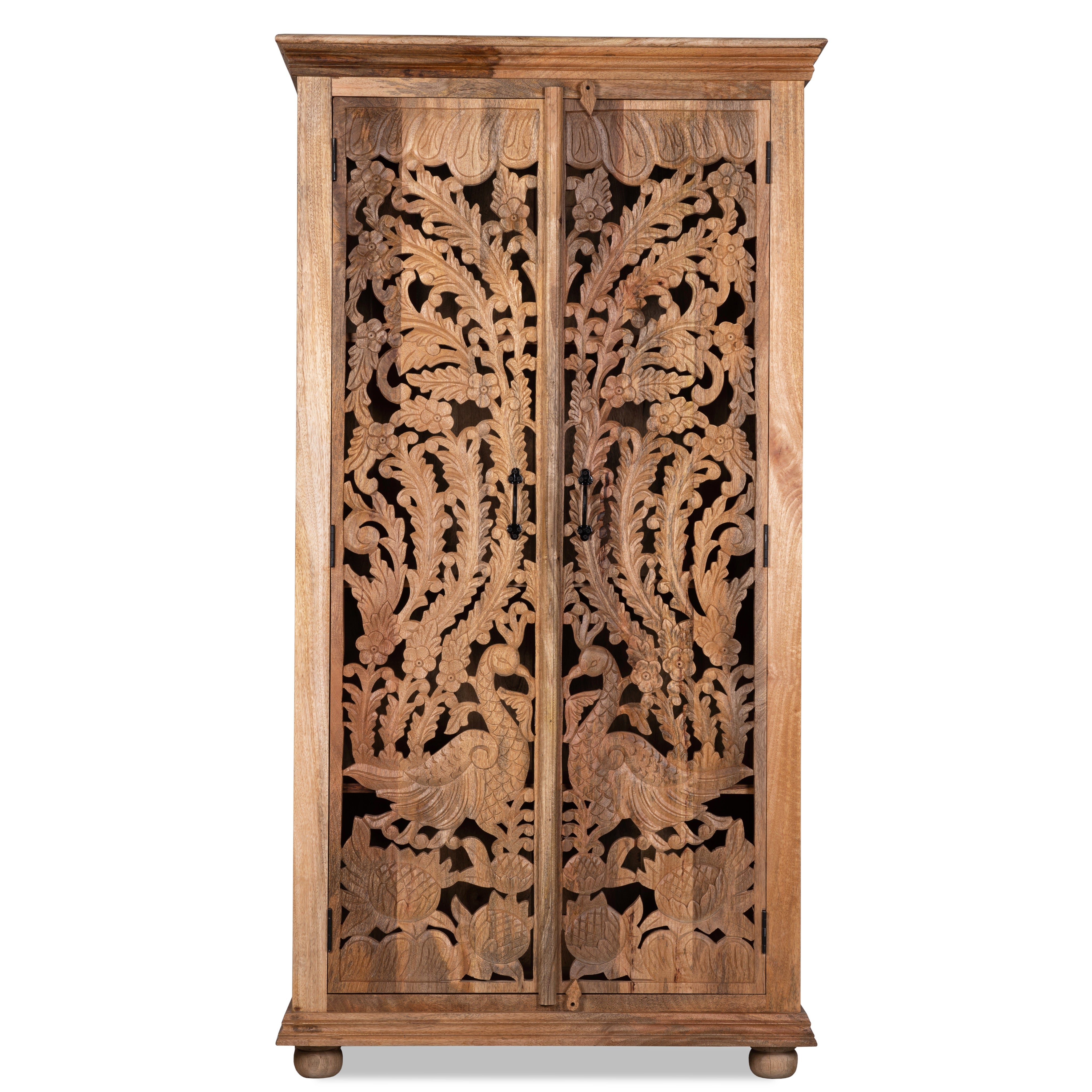 Daman natural, handcrafted wooden cupboard