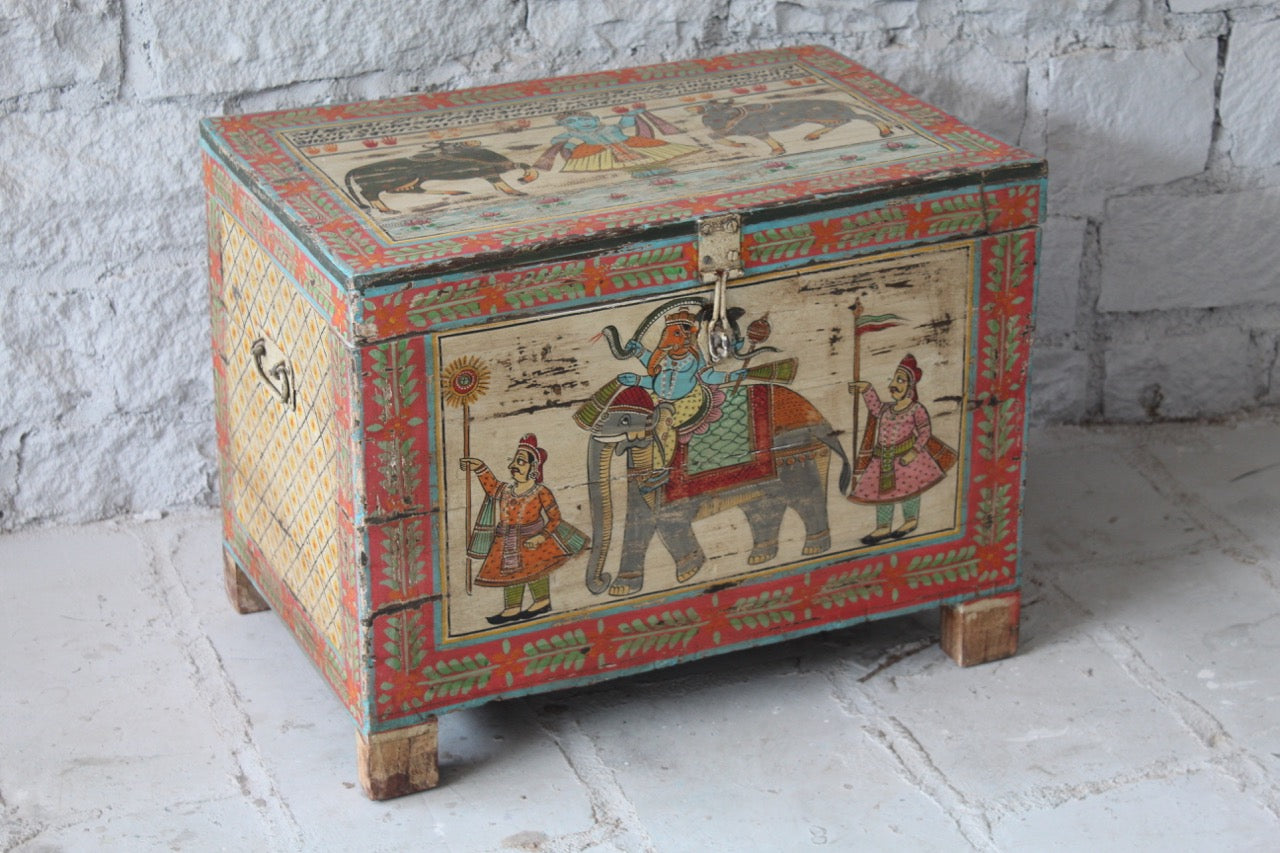 Shaurya box, painted with indian symbols