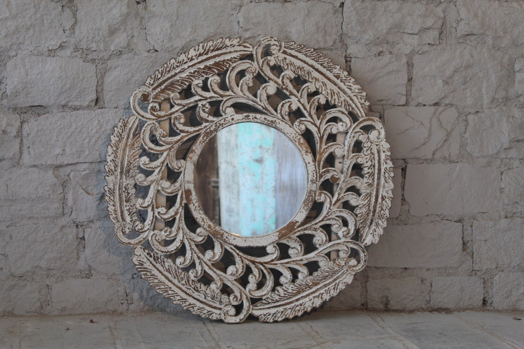 Gol, handcrafted vintage round mirror
