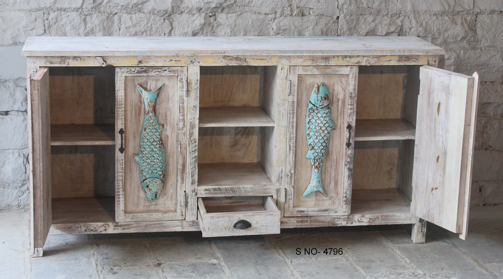 Jhund, decorated wooden cabinet