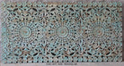 Kataee blue, hand-carved wall panel 