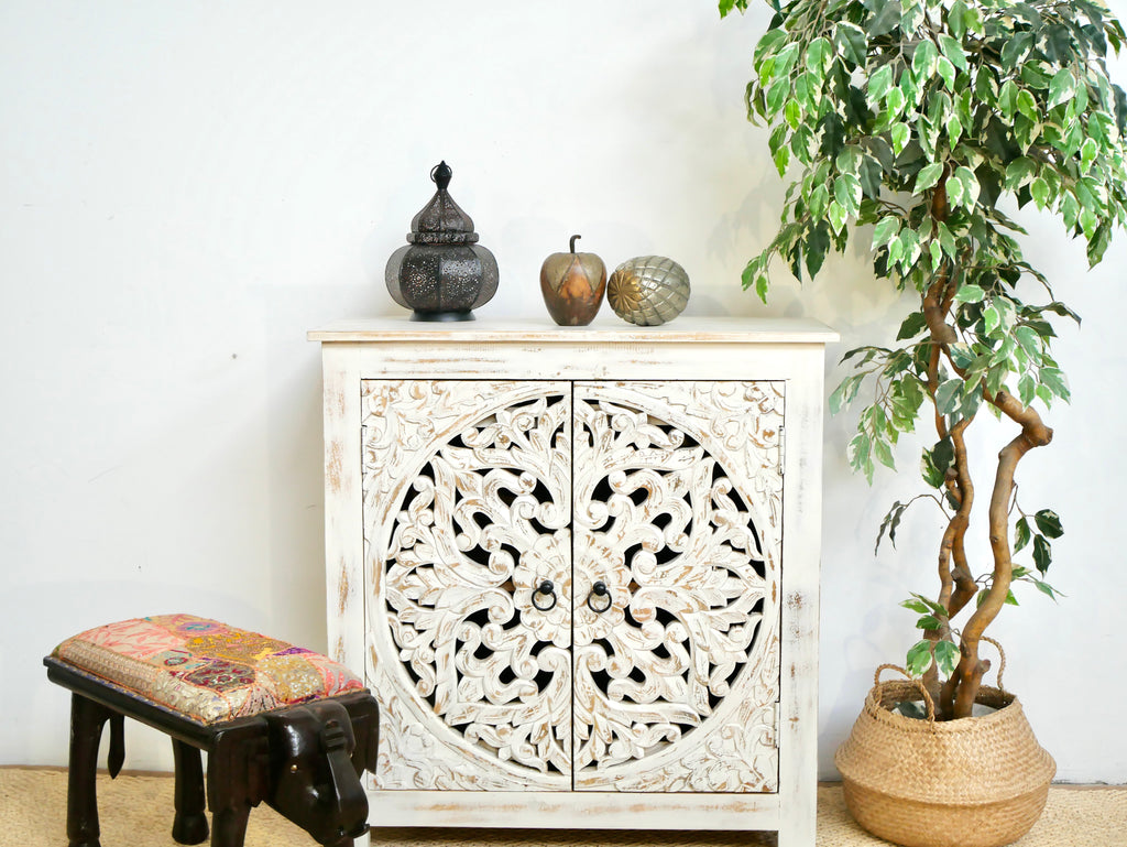 Phool white, vintage wooden cabinet