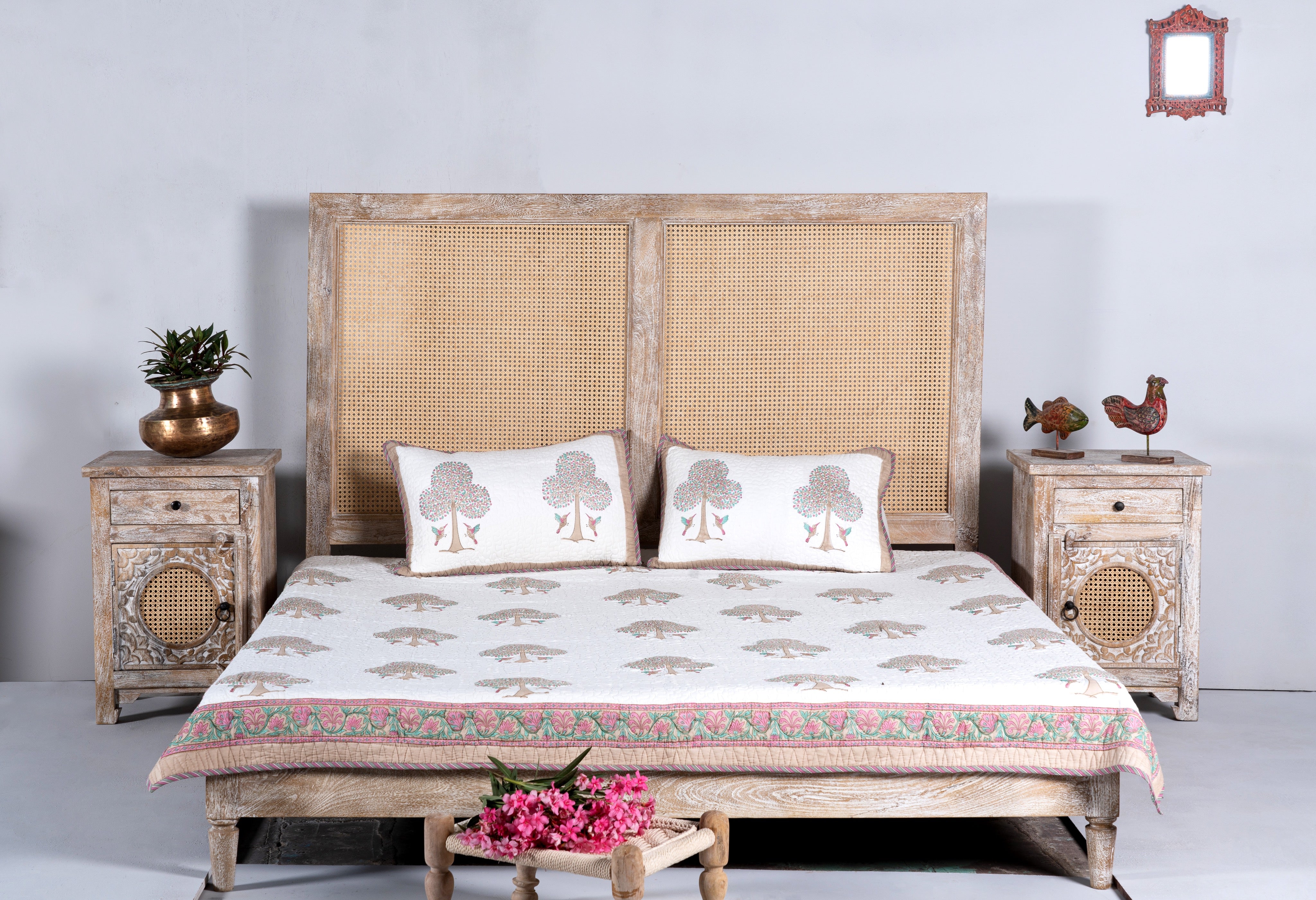 Jhelum, set of 2 antique bedside tables