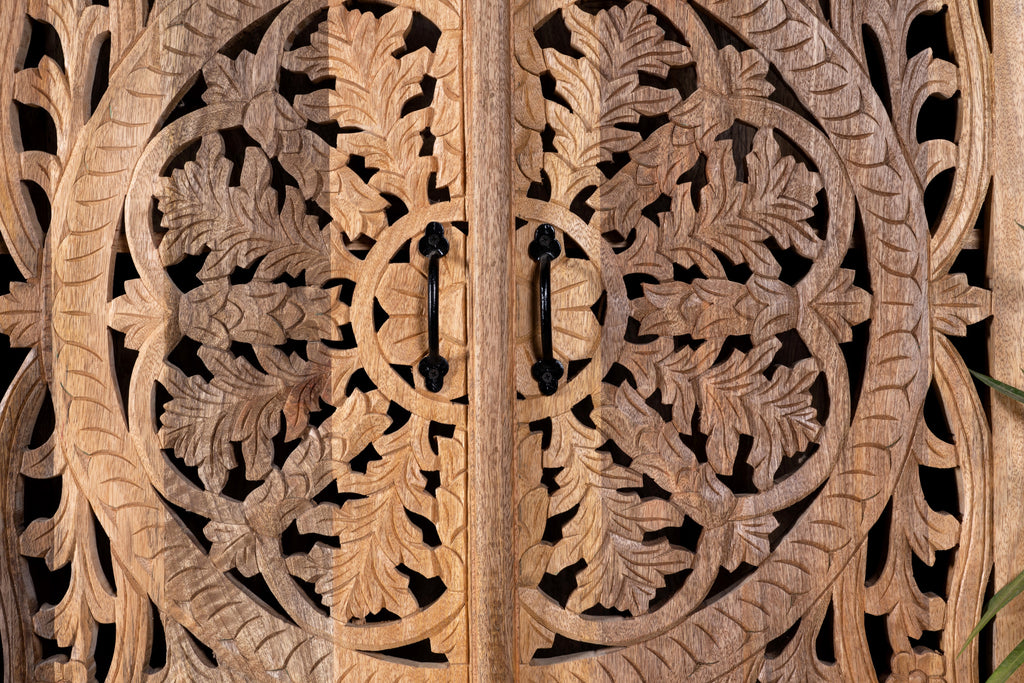 Brahma naturel, indian-style handcrafted cabinet
