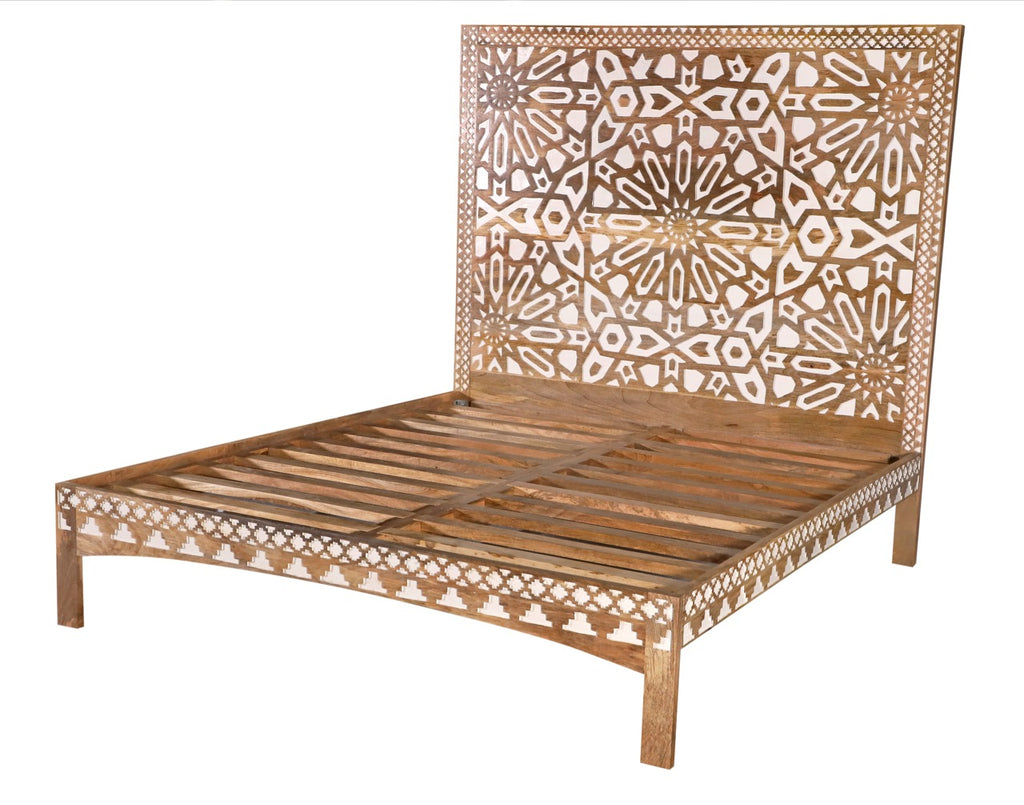 Raat, carved panel bed frame 