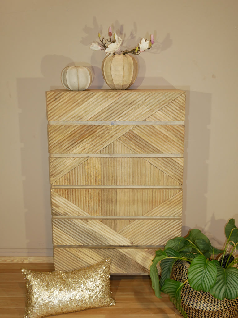 BEACH, indian wooden chest of drawers