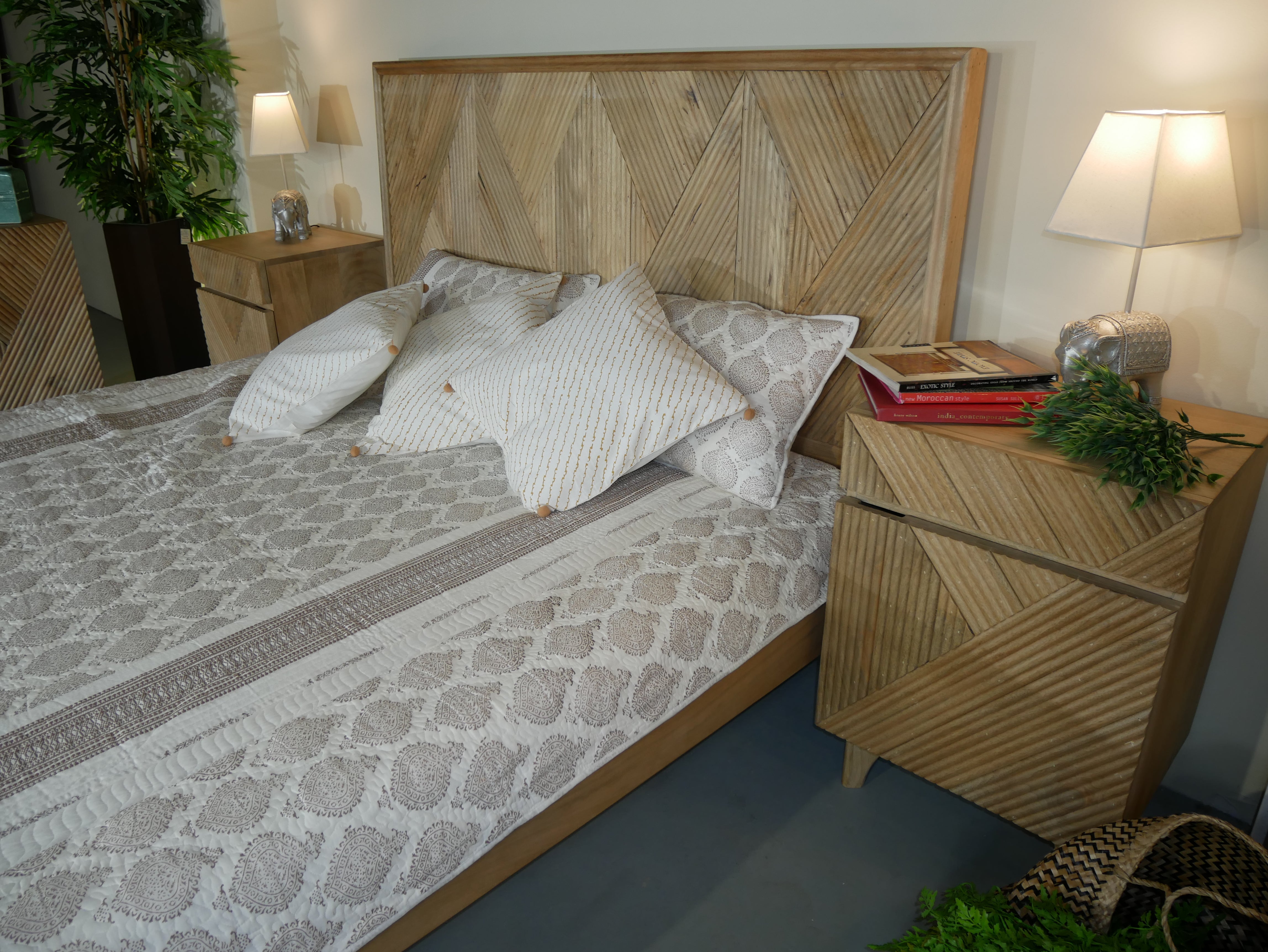 Beach, vintage wooden panel bed
