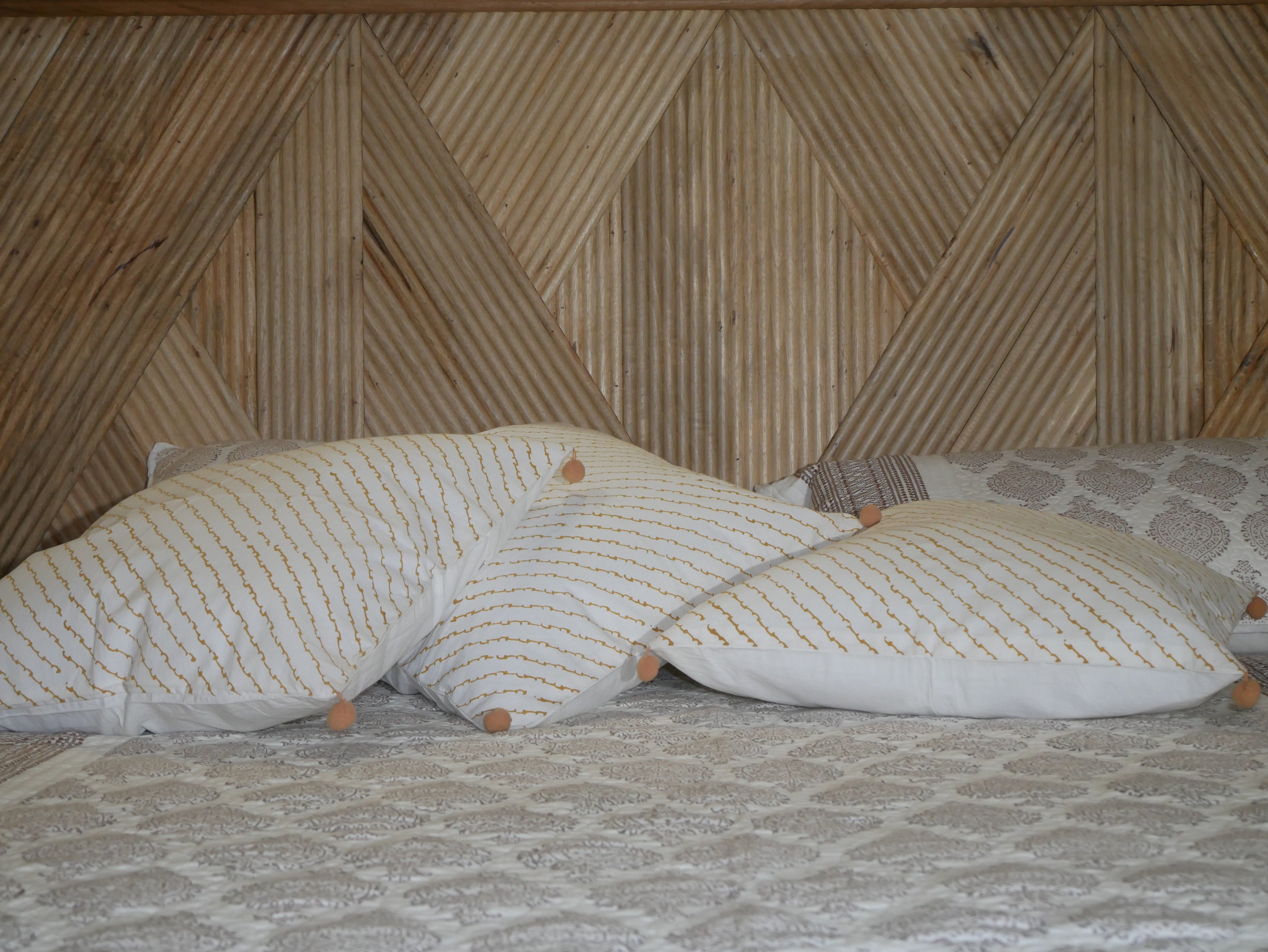 Beach, vintage wooden panel bed