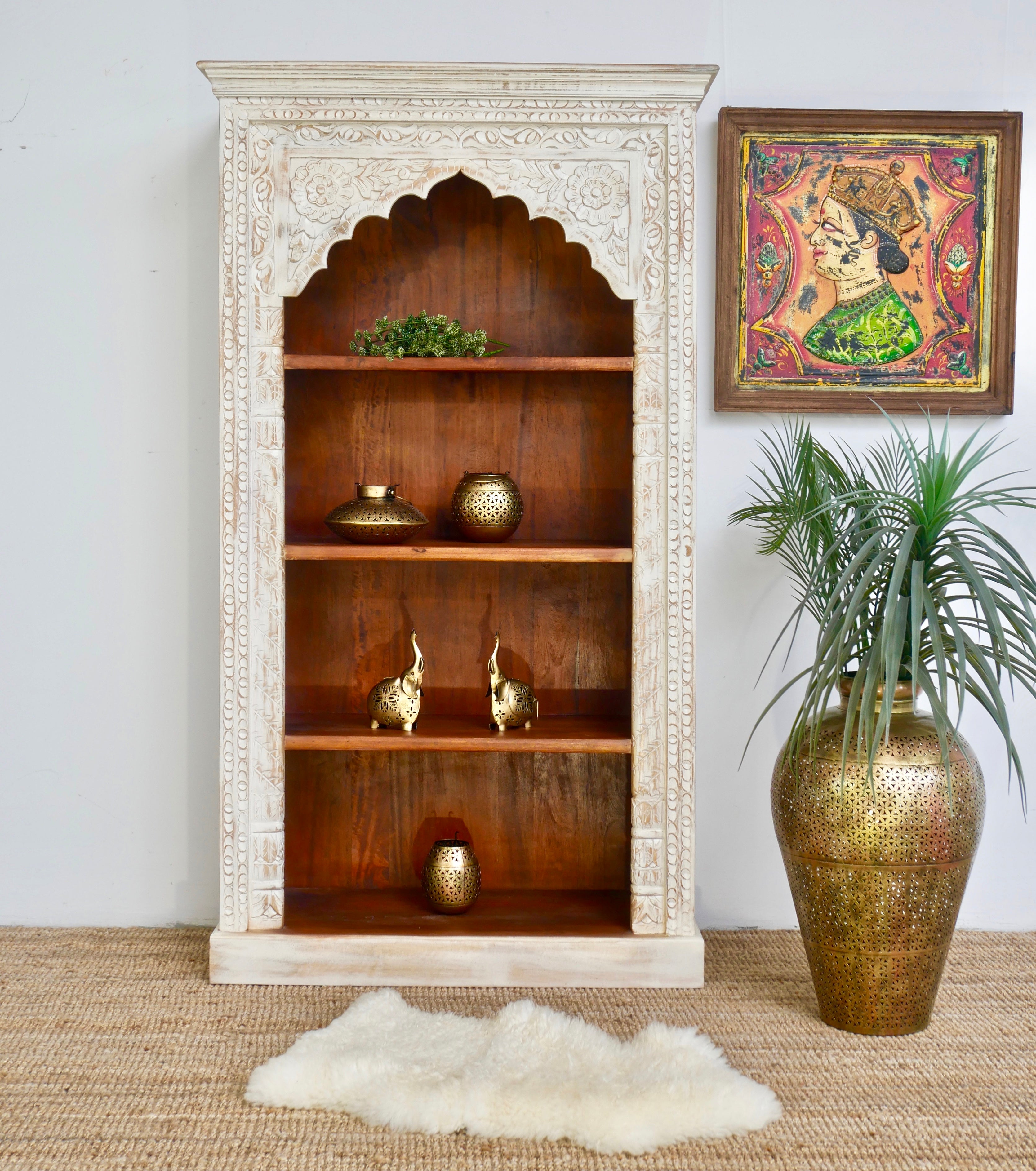 Etawah, indian-style white cabinet