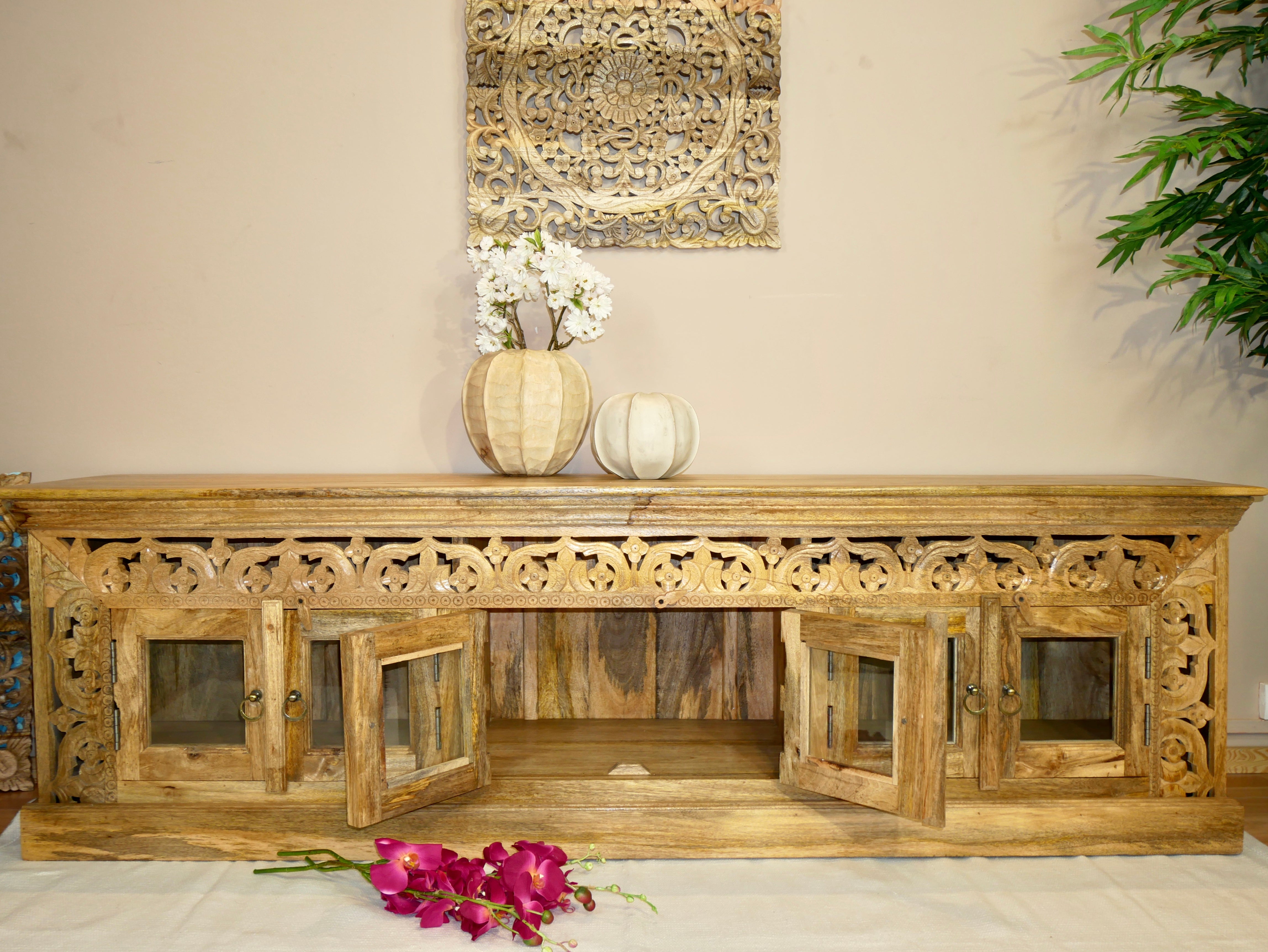 Chandran, indian-style wooden sideboard